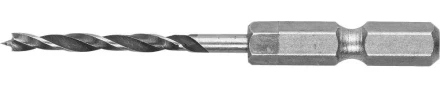 ЗУБР &quot;ЭКСПЕРТ&quot;. Сверло по дереву, М-образная заточка, шестигранный хвостовик 1/4&quot;, 3х60мм 29423-060-03 купить в Губкинске