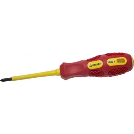Отвертка STAYER "PROFESSIONAL" "MAX-GRIP" диэлектрическая, двухкомпонентная рукоятка, Cr-V, PH №1x80мм 25828-1-080 G купить в Губкинске
