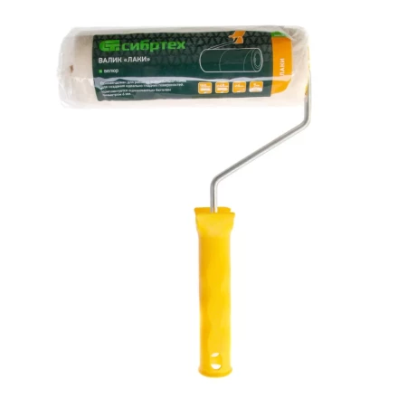 Валик &quot;Лаки&quot;, 180 мм, ворс 5 мм, D - 48 мм, D ручки - 6 мм, велюр Сибртех 80229 купить в Губкинске