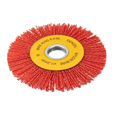 Щетка для УШМ, Denzel 125 мм, плоская, нейлоновая щетина, посадка 22,2 мм, 74461 купить в Губкинске