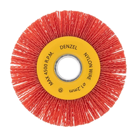 Щетка для УШМ, Denzel 125 мм, плоская, нейлоновая щетина, посадка 22,2 мм, 74461 купить в Губкинске