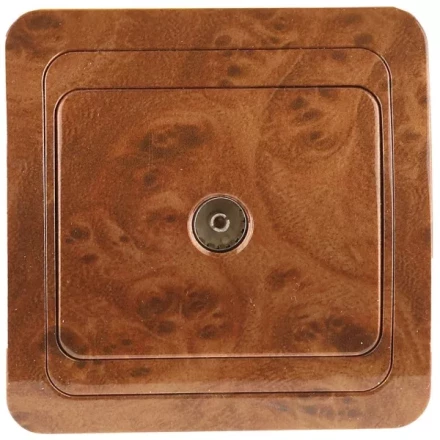 Розетка СВЕТОЗАР "ГАММА" телевизионная, цвет орех SV-54115-N купить в Губкинске