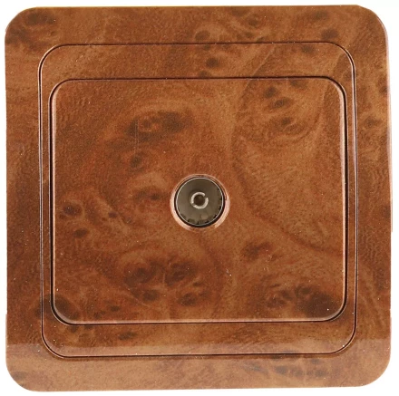 Розетка СВЕТОЗАР "ГАММА" телевизионная, цвет орех SV-54115-N купить в Губкинске