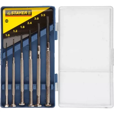 STAYER &quot;MASTER&quot;. Набор: Отвертки часовые для особо точных работ, с цельнометаллическими рукоятками 2560-H6_z01 купить в Губкинске