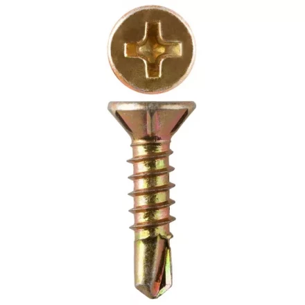 Саморезы ЗУБР &quot;МАСТЕР&quot; со сверлом для оконного профиля, жёлтопассивированные, 3.9x22мм, 45шт 300236-39-022 купить в Губкинске