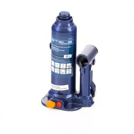 Домкрат гидравлический бутылочный 2 т h подъема 178-338 мм в пластиковом кейсе Stels 51172 купить в Губкинске