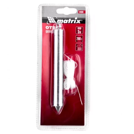 Отвес цилиндрический 200 г шнур 5 м Matrix 84886 купить в Губкинске