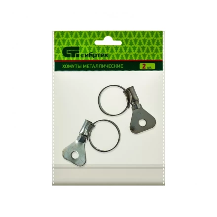 Хомуты металлические червячные 16-25 мм ширина 10 мм W1 с металлическим ключом 2 шт Сибртех 476507 купить в Губкинске
