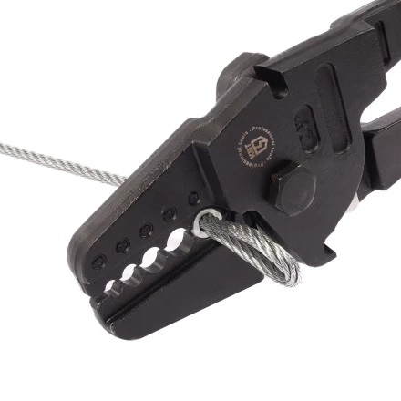 Пресс-клещи КВТ ПК-5-600Т с матрицей для опрессовки стальных тросов овальными алюминиевыми и медными втулками (91984) купить в Губкинске