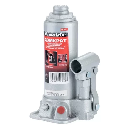Домкрат гидравлический бутылочный 3 т h подъема 194–372 мм  MATRIX MASTER 50717 купить в Губкинске
