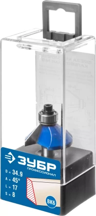 ЗУБР 34.9 x 16 мм, фреза кромочная калевочная (фасочная) №9, Профессионал (28711-34.9) купить в Губкинске