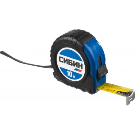 Рулетка СИБИН, обрезиненный пластиковый корпус, 10м/25мм 34019-10-25 купить в Губкинске
