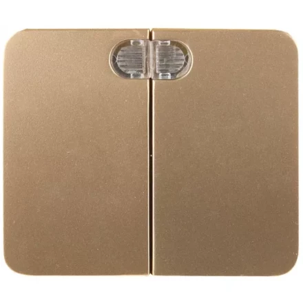 Выключатель СВЕТОЗАР &quot;ГАММА&quot; с подсветкой, двухклавишный, без вставки и рамки, цвет золотой металлик, 10A/~250B SV-54135-GM купить в Губкинске