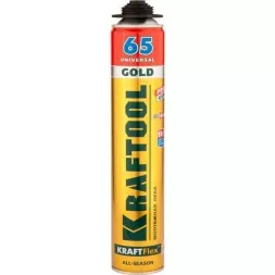 Пена &quot;GOLD 65&quot; профессиональная, монтажная, пистолетная, всесезонная, 850мл, KRAFTOOL 41194