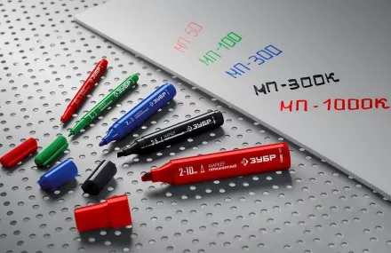 ЗУБР МП-300 красный, 2 мм перманентный маркер (06322-3) купить в Губкинске