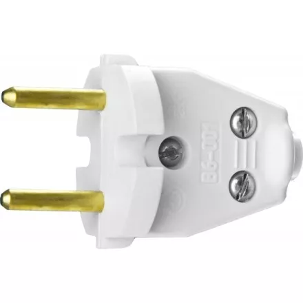 Вилка СИБИН электрическая, разборная, 6А/220В, белая 55152-W купить в Губкинске