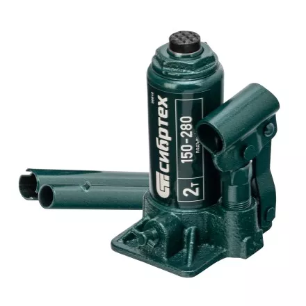 Домкрат гидравлический бутылочный Сибртех 50812, 2 т, 150-280 мм, в пласт. кейсе купить в Губкинске