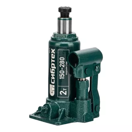 Домкрат гидравлический бутылочный Сибртех 50812, 2 т, 150-280 мм, в пласт. кейсе купить в Губкинске