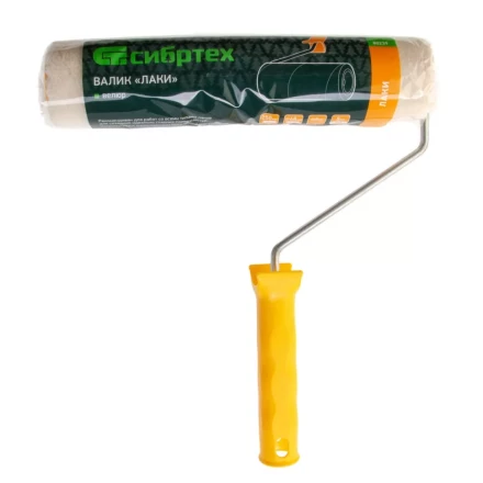 Валик &quot;Лаки&quot;, 250 мм, ворс 5 мм, D - 48 мм, D ручки - 6 мм, велюр Сибртех 80239 купить в Губкинске