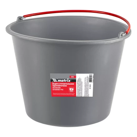 Ведро строительное пластмассовое Matrix 16 л, ударопрочное, обрезиненная ручка, 81463 купить в Губкинске