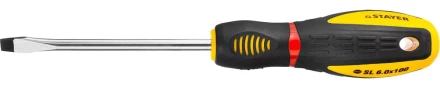 Отвертка STAYER &quot;PROFI&quot; &quot;PROTech&quot;, двухкомп рукоятка, намагниченная, Cr-Mo, SL6,0x100мм 25131-06-10_z02 купить в Губкинске