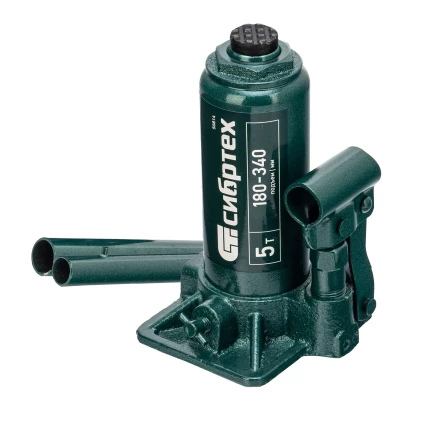 Домкрат гидравлический бутылочный Сибртех 50814, 5 т, 180-340 мм, в пласт. кейсе купить в Губкинске