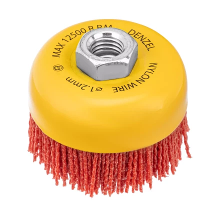 Щетка для УШМ, 75 мм, Чашка, нейлоновая щетина, М14, Denzel 74465 купить в Губкинске