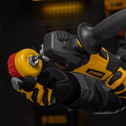 Щетка для УШМ, 75 мм, Чашка, нейлоновая щетина, М14, Denzel 74465 купить в Губкинске