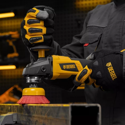 Щетка для УШМ, 75 мм, Чашка, нейлоновая щетина, М14, Denzel 74465 купить в Губкинске