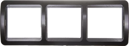 Панель СВЕТОЗАР &quot;ГАММА&quot; накладная, горизонтальная, цвет темно-серый металлик, 3 гнезда SV-54148-DM купить в Губкинске