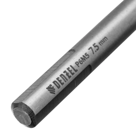 Сверло спиральное по металлу Denzel 7,5 x 109мм, Р6М5, Golden Tip, многогранная заточка, 718281 купить в Губкинске