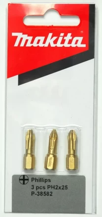 Биты Makita PH2 25мм 3шт, алмазные (P-38582) купить в Губкинске