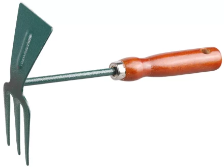 Мотыжка GRINDA, прямое лезвие, 3 зубца, из углеродистой стали с деревянной ручкой, 250 мм 8-421235_z01 купить в Губкинске