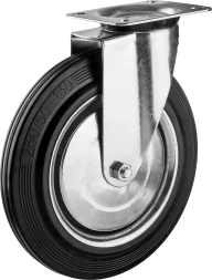 Колеса поворотные из литой резины с металлическим диском серия ПРОФЕССИОНАЛ