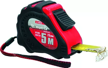 Рулетка Status autostop magnet+ 3 м х 16 мм обрезиненная нейлоновое покрытие  MATRIX 31007 купить в Губкинске