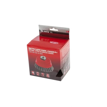 Щетка для УШМ 125 мм М14 &quot;чашка&quot; двухрядная крученая проволока 0,35 мм MTX 74678 купить в Губкинске