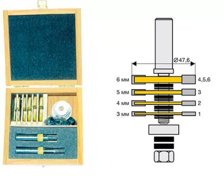 Набор фрез кром фальцевых 6шт 2хв 12мм 10593 купить в Губкинске
