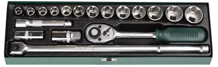 Набор торцовых головок KRAFTOOL &quot;INDUSTRIE QUALITAT&quot; (1/2&quot;) универсальный, Cr-V, металлический кейс, 18 предметов 27892-H18 купить в Губкинске