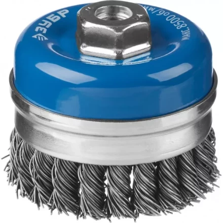 ЗУБР &quot;ПРОФЕССИОНАЛ&quot;. Щетка чашечная усиленная для УШМ, плетеные пучки стальной проволоки 0,8мм, 80ммхМ14 35271-080_z02 купить в Губкинске