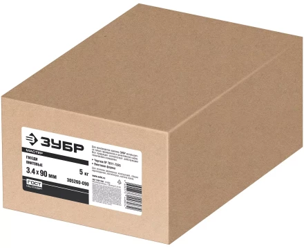 ЗУБР 90 x 3.4 мм, 5 кг, винтовые гвозди (305260-090) купить в Губкинске