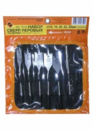 Набор сверл перовых  5 шт12-25х152мм+ 1удл.в сум1/1/40 19122 купить в Губкинске