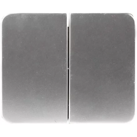 Выключатель СВЕТОЗАР &quot;ГАММА&quot; двухклавишный, без вставки и рамки, цвет светло-серый металлик, 10A/~250B SV-54134-SM купить в Губкинске