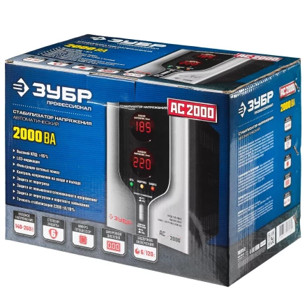ЗУБР 2000ВА, 2 кВт, автоматический стабилизатор напряжения, Профессионал (59375-2) купить в Губкинске