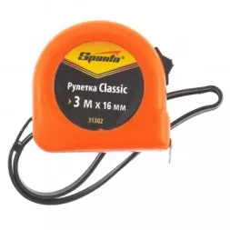 Рулетка Classic, 3 м х 16 мм, пластиковый корпус  SPARTA 31302