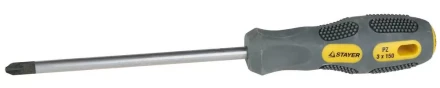 Отвертка STAYER &quot;PROFESSIONAL&quot; &quot;MAX-GRIP&quot; слесарная, Cr-V, намагниченная, PZ №3x150мм 25822-3-150 G купить в Губкинске
