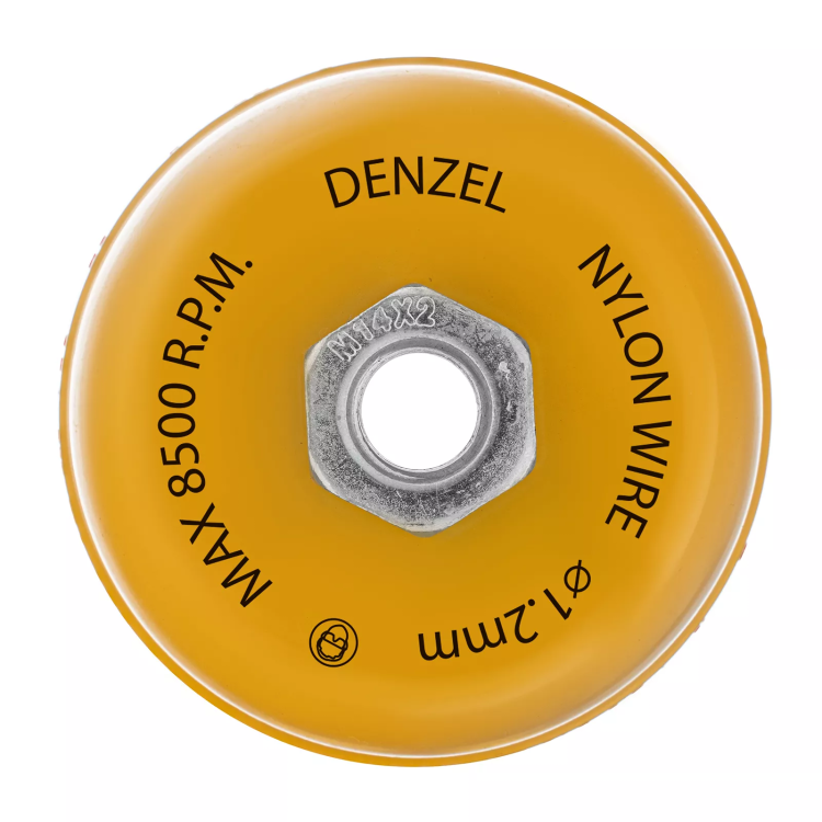 Щетка для УШМ Denzel, 100 мм, Чашка, нейлоновая щетина, М14, 74469 купить в Губкинске
