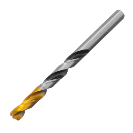 Сверло спиральное по металлу Denzel 8 x 117мм, Р6М5, Golden Tip, многогранная заточка, 718282 купить в Губкинске