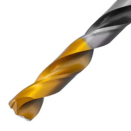 Сверло спиральное по металлу Denzel 8 x 117мм, Р6М5, Golden Tip, многогранная заточка, 718282 купить в Губкинске