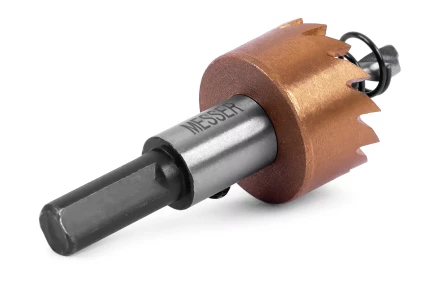 HSS-TiN коронка MESSER  23мм с центр. сверлом и толкающей пружиной для  лист. материала  до 2 мм ц/х купить в Губкинске