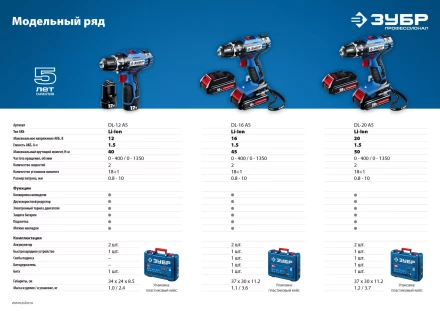 Дрель-шуруповерт 2 АКБ DL-12 A5 серия ПРОФЕССИОНАЛ купить в Губкинске
